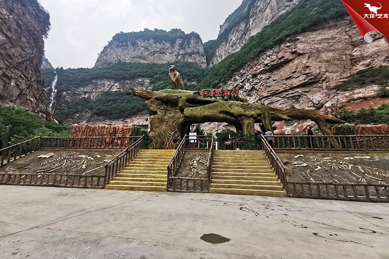 恐龍化石骨架，埋藏式恐龍化石骨架制作